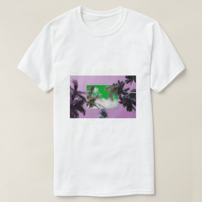 T-shirt Palm Tree Sky Image - Tropical Paradise  (Design devant)