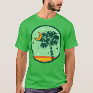 T-shirt palmetto de carolina sud avec lune de croissant