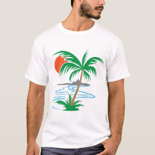 T-shirt Palmier au bord de la rivière Art de coucher de