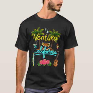 T-shirt Palmier d'été de la plage de Ventura California Su