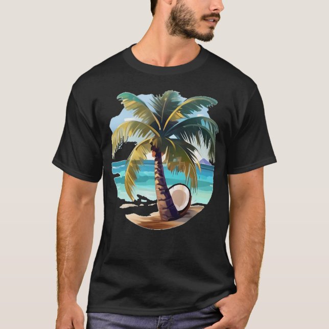 T-shirt Palmier Et Cocotier (Devant)