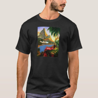 T-shirt Palmier hawaïen tropical vintage d'avion de mer