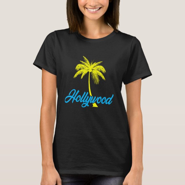 T-shirt Palmier Hollywood À Los Angeles En Californie (Devant)