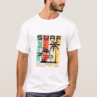 T-shirt Palmier rétro de Californie surf