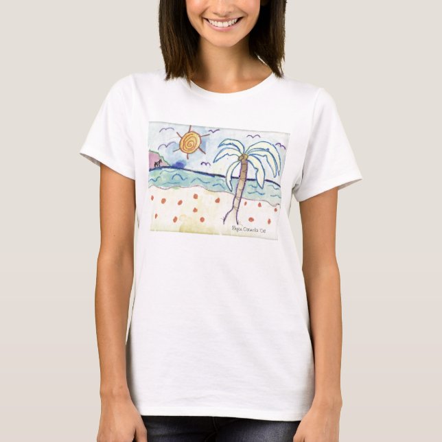 T-shirt Palmier sur la plage (Devant)