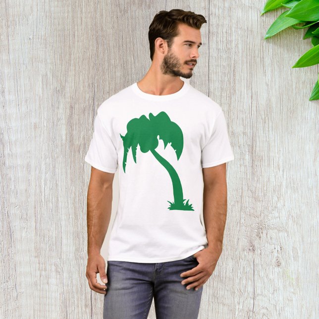 T-shirt Palmier Tropical Silhouette Green Island Beach (Créateur téléchargé)