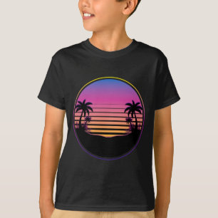 T-shirt Palmiers au coucher du soleil vacances d'été plage