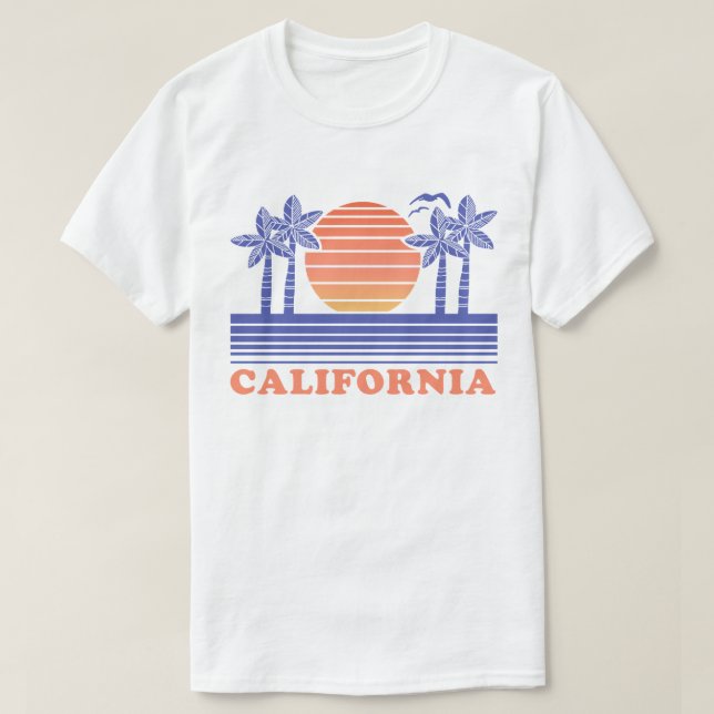 T-shirt Palmiers de Californie vintage (Design devant)