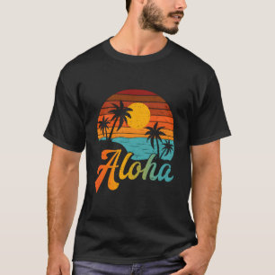 T-shirt Palmiers de plage Aloha Hawaï Vacances en famille