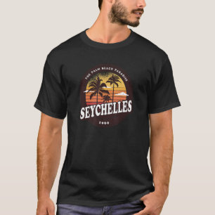 T-shirt palmiers des Seychelles plage vintage est afrique 
