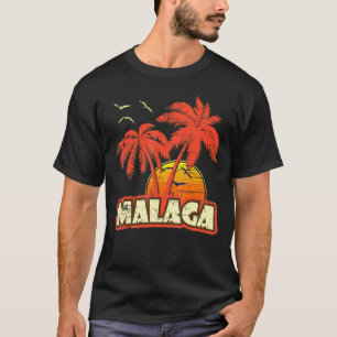 T-shirt Palmiers d'été de Malaga 80s Coucher de soleil de 
