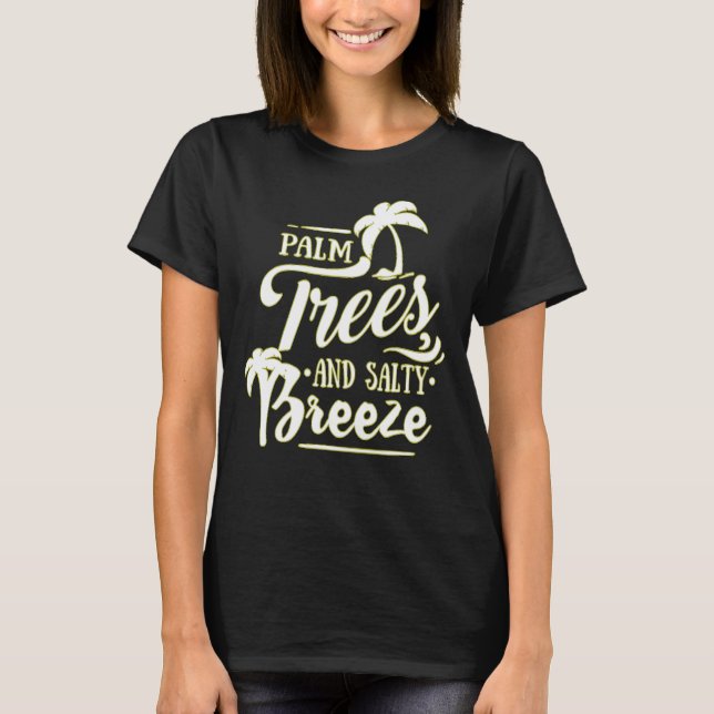 T-SHIRT PALMIERS ET BREEZE SALTY - BEACH LOVE (Devant)