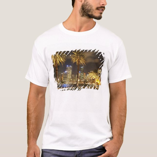T-shirt Palmiers et CBD à la nuit, Sydney, Nouvelle-Écosse (Devant)