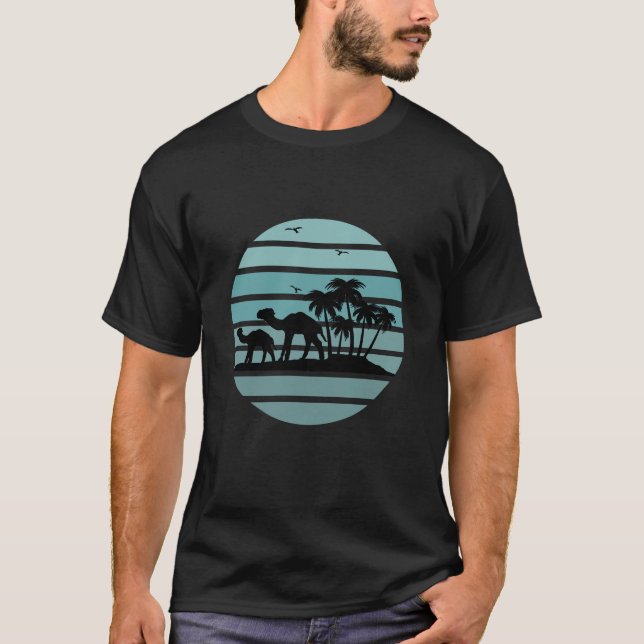 T-shirt palmiers et chameaux (Devant)