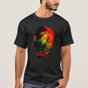 T-shirt Palmiers Night Ocean Skull