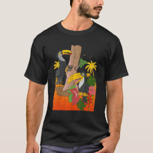 T-shirt Palmiers Oiseaux tropicaux Animaux Fleurs exotique
