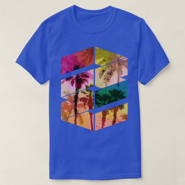 T-shirt Palmiers Plage Surf tropical (Design devant)