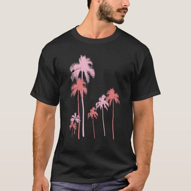 T-shirt Palmiers roses Palm Beach Palm Springs Palm Deser (Devant)