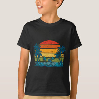 T-shirt Palmiers vacances d'été île tropicale rétro