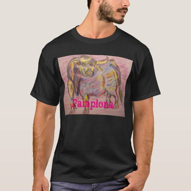 T-shirt pampelune taureau coloré (Devant)