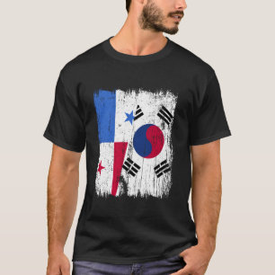 T-shirt Panama Corée du Sud Demi-drapeau Panaméen Sud-coré