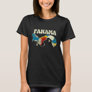 T-shirt Panama Vintage Panaméen Pays Rainbow Map Retr