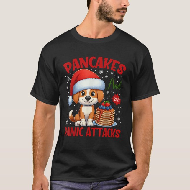T-shirt Pancakes And Panic Attacks Funny Dog Pancake Chris (Devant)