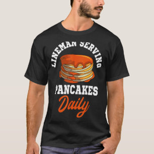 T-shirt Pancakes Lineman Waffe Petit déjeuner Flapjack Hot