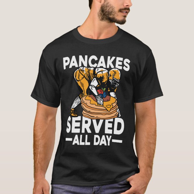 T-shirt Pancakes servis toute la journée - Football (Devant)