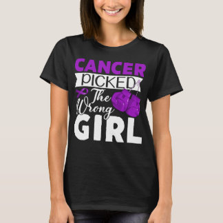 T-shirt pancreatic cancer picked the wrong girl warrior