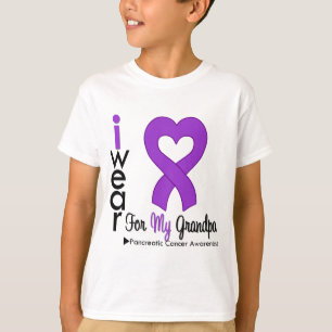 T-shirt Pancréatique Cancer Purple Ribbon Soutien Grandpa