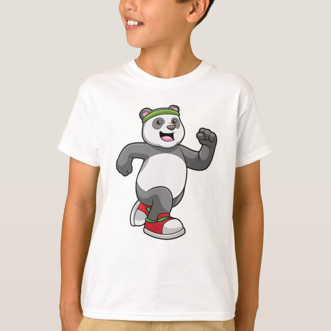 T-shirt Panda à courir avec bandeau (Devant)