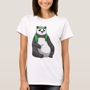 T-shirt Panda à Fitness avec serviette