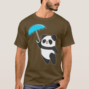 T-shirt Panda à la pluie avec parapluie 2
