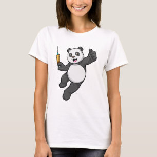T-shirt Panda à la vaccination avec seringue