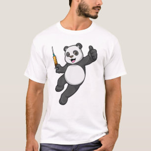 T-shirt Panda à la vaccination avec seringue