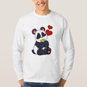 T-shirt Panda à manger des Feuilles