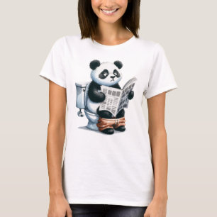 T-SHIRT PANDA AMUSANT SUR TOILET