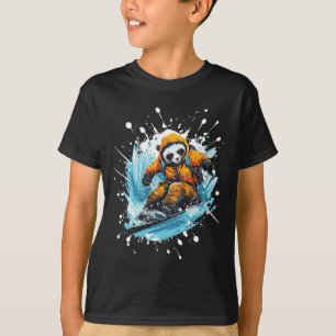 T-shirt Panda Animal Snowboard Cool Snowboard