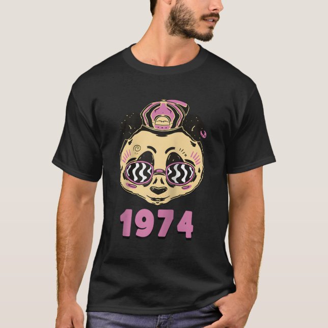 T-shirt Panda Animal stupéfiant depuis 1974 Baseball (Devant)