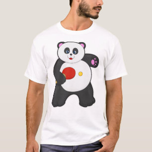 T-shirt Panda au ping-pong avec raquette de ping-pong