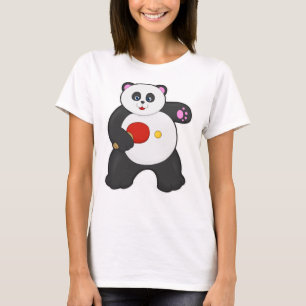 T-shirt Panda au ping-pong avec raquette de ping-pong