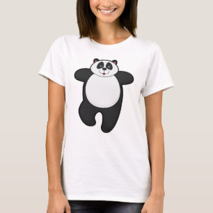 T-shirt Panda au Yoga Exercice d'étirement
