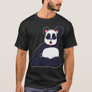 T-shirt Panda au Yoga Exercices d'étirement