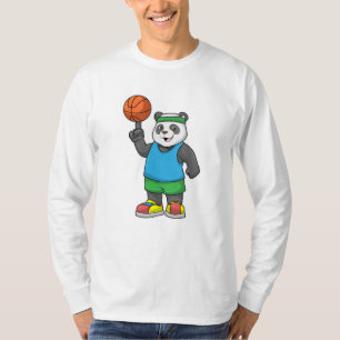 T-shirt Panda aux sports avec basket-ball