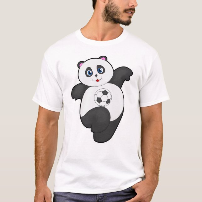 T-shirt Panda aux sports de football (Devant)