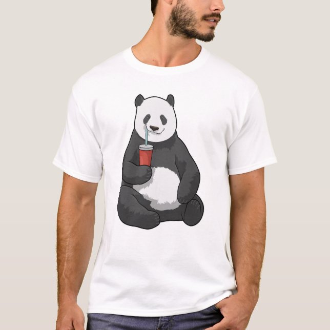 T-shirt Panda avec boisson (Devant)