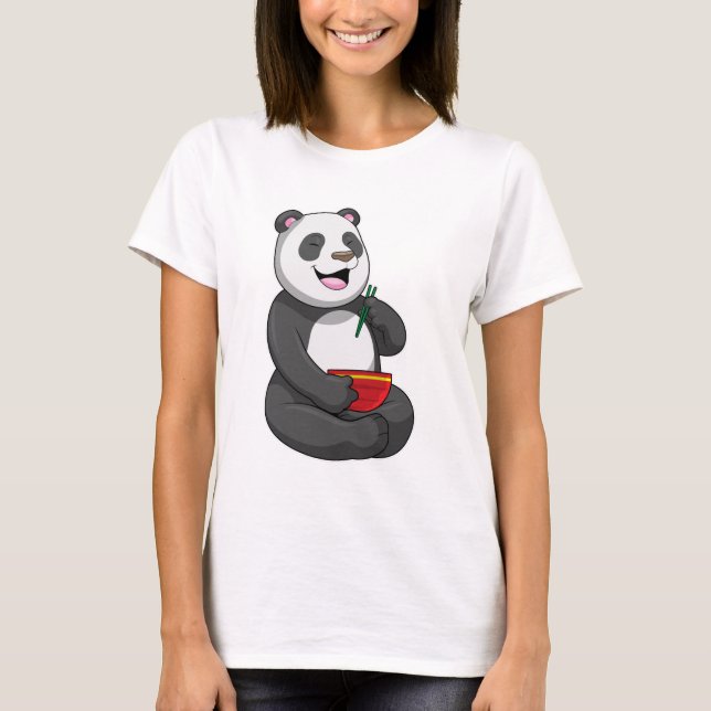 T-shirt Panda avec Bowl Ramen (Devant)
