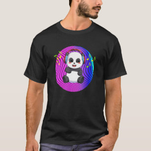 T-shirt Panda Avec Casques De Musique Dj