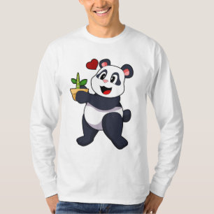T-shirt Panda avec fleur de bambou
